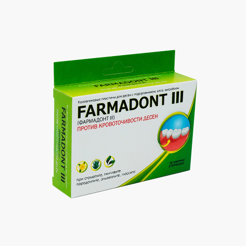 Farmadont-3 коллаген пластины против кровоточивости десен 24 шт.