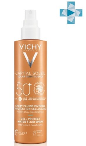 Купить Vichy capital soleil спрей-флюид солнцезащитный легкий cell protect spf50+ 200 мл цена