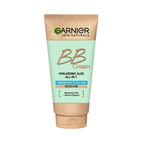 Garnier skin naturals вв крем для лица смешанная и жирная кожа гиалуроновый алоэ-уход 5-в-1 тон натурально-бежевый spf25 50 мл