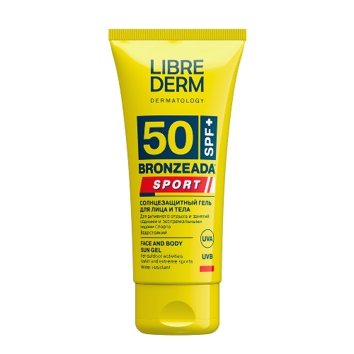 Librederm bronzeada гель солнцезащитный для лица и тела sport spf 50 50 мл