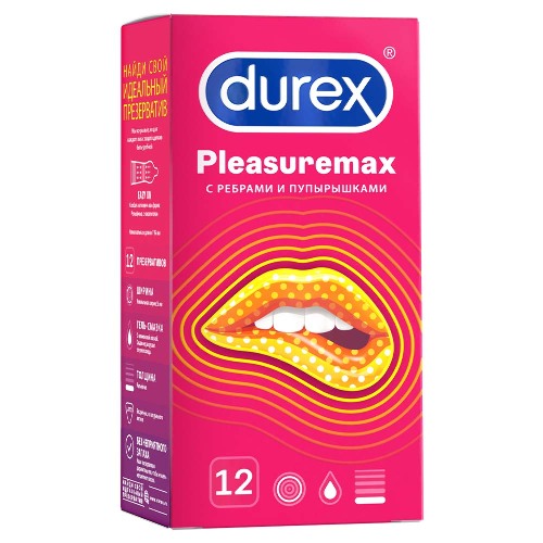 Презервативы Durex Pleasuremax рельефные с ребрами и пупырышками