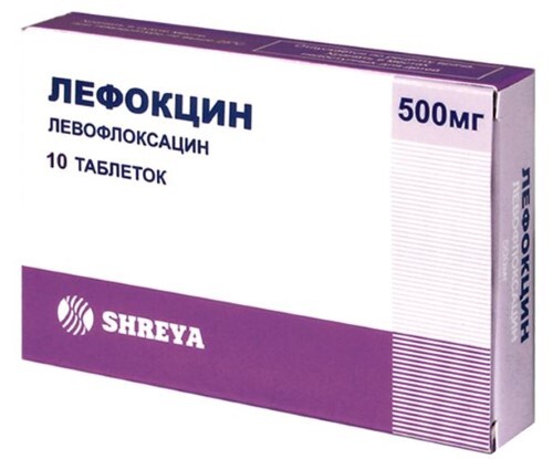 Лефокцин 500 мг 10 шт. таблетки, покрытые пленочной оболочкой