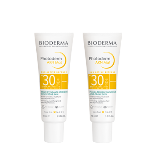 Набор из 2-х уп Bioderma Photoderm AKN MAT солнцезащитная матирующая эмульсия для кожи с несовершенствами SPF30 40мл