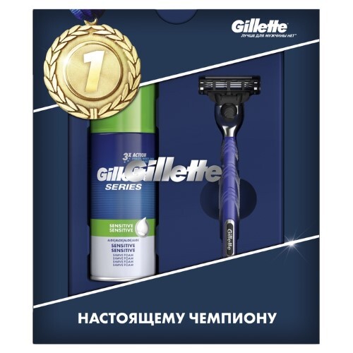 Купить Gillette набор/mach3 start бритва со сменной кассетой 1 шт. +gillette series пена для бритья для чувствительной кожи 100 мл/ цена