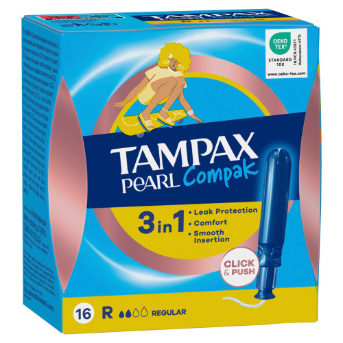 Tampax тампоны compak pearl regular с аппликатором 16 шт.