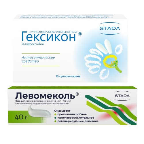 Набор Левомеколь 40,0 мазь + Гексикон 0,016 N10 супп ваг по специальной цене - цена 530 руб., купить в интернет аптеке в Твери Набор Левомеколь 40,0 мазь + Гексикон 0,016 N10 супп ваг по специальной цене, инструкция по применению