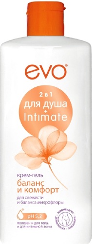 Evo крем-гель 2 в 1 для душа и интимной гигиены баланс и комфорт 400 мл