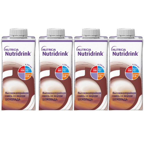 Набор белковое питание 4 уп Нутридринк шоколада 200 мл со скидкой 10%
