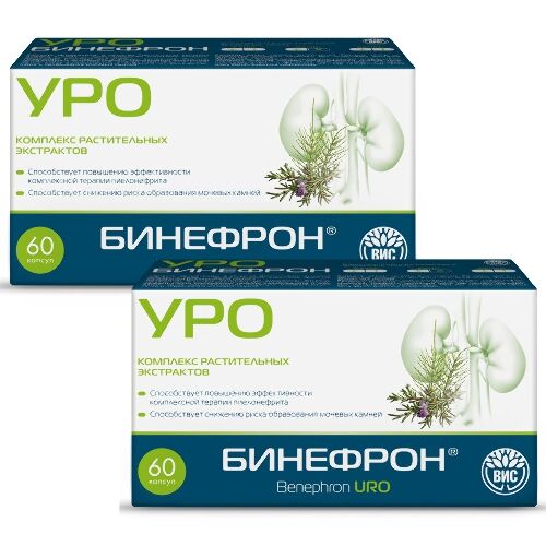 Набор из 2-х уп БИНЕФРОН УРО N60 КАПС ПО 0,46Г