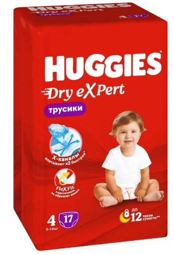 Huggies трусики-подгузники dry expert размер 4/9-14 кг 17 шт.