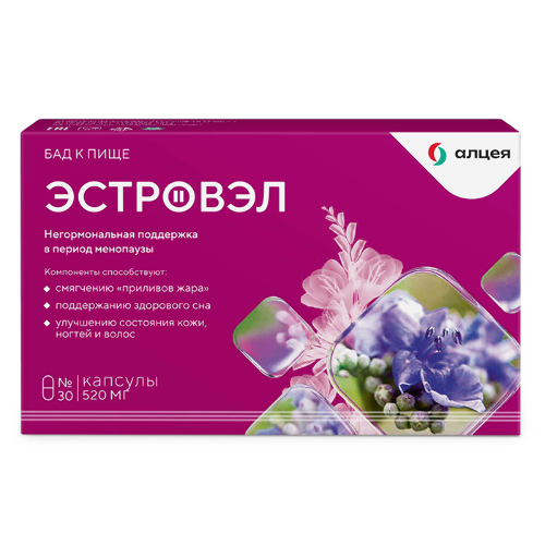 Эстровэл 30 шт. капсулы массой 520 мг - цена 796.80 руб., купить в интернет аптеке в Кемерово Эстровэл 30 шт. капсулы массой 520 мг, инструкция по применению