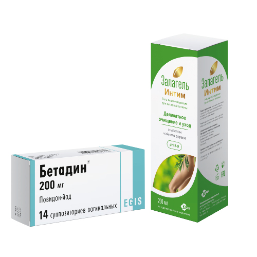 Набор БЕТАДИН 0,2 N14 СУПП ВАГ + ЗАЛАГЕЛЬ ИНТИМ ГЕЛЬ-МЫЛО ОЧИЩАЮЩЕЕ Д/ИНТИМ ГИГИЕНЫ 200МЛ по специальной цене