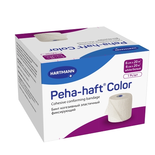 Бинт peha-haft color 6 смх20 м/белый когезивный эластичный фиксирующий