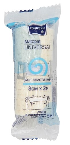 Купить Matopat бинт медицинский эластичный универсальный ленточный universal 8 смх2 м/с застежкой цена
