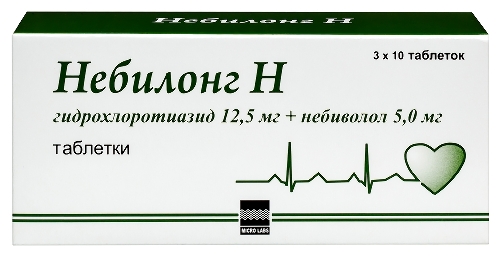 Купить Небилонг н 12,5 мг + 5 мг 30 шт. таблетки цена