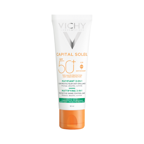 Vichy capital soleil уход матирующий для жирной проблемной кожи 3-в-1 spf50+ 50 мл