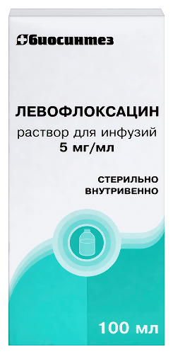 Левофлоксацин 5 мг/мл раствор для инфузий 100 мл бутылка 1 шт.