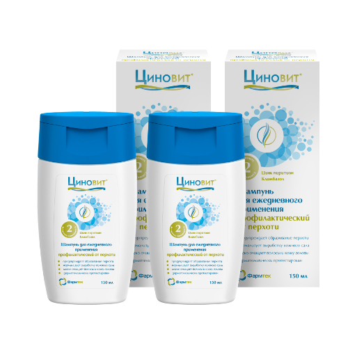 Набор из 2-х уп ЦИНОВИТ шампунь для ежедневного применения профилактический от перхоти 150мл со скидкой