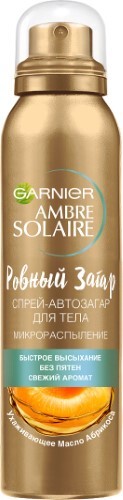 Купить Garnier ambre solaire спрей-автозагар для лица и тела ровный загар 150 мл цена