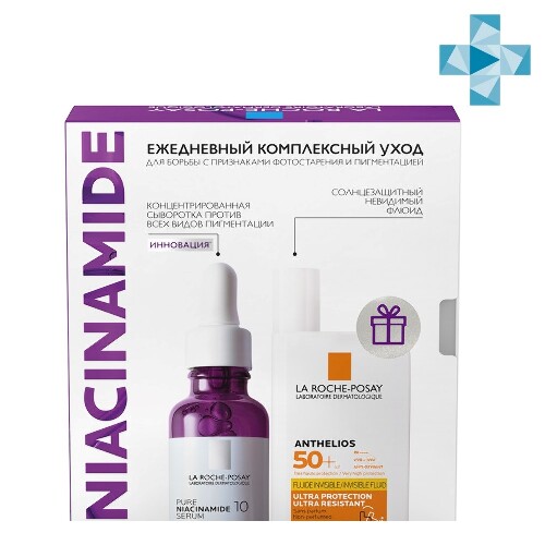 Купить LA ROCHE-POSAY NIACINAMIDE 10 СЫВОРОТКА КОНЦЕНТРИРОВАННАЯ 30МЛ+ANTHELIOS ФЛЮИД ДЛЯ ЛИЦА И КОЖИ ВОКРУГ ГЛАЗ SPF50+ 50МЛ/НАБОР цена