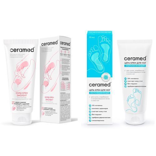 Набор Ceramed-Эмолент для ухода за атопичной кожей: колд-крем + крем для ног
