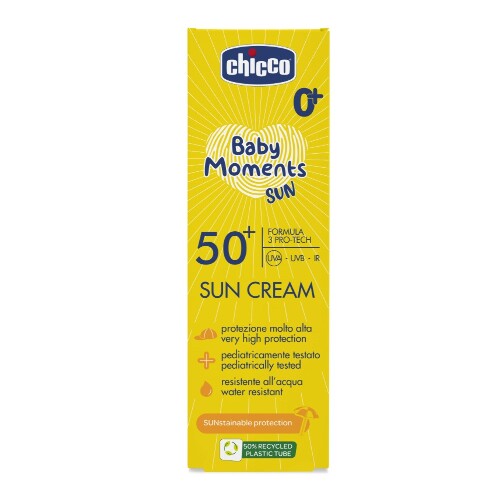 Chicco baby moments крем минеральный солнцезащитный spf50+ 75 мл