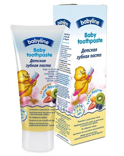 Купить Babyline детская зубная паста 2-6 лет 75 мл/тутти-фрутти цена
