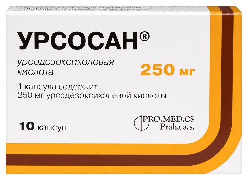 Урсосан 250 мг 10 шт. капсулы - цена 170.80 руб., купить в интернет аптеке в Ставрополе Урсосан 250 мг 10 шт. капсулы, инструкция по применению