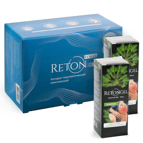 Набор медицинский аппарат АТК Ретон Форте для физиопроцедур + Retongel 100мл 2уп со скидкой