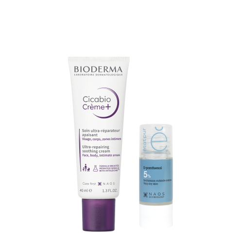 Набор Bioderma Cicabio Крем Плюс восстанавливающий и успокаивающий 40мл + Etat Pur Сыворотка с D-Пантенолом 5% 15мл
