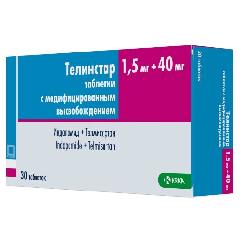 Телинстар 1,5 мг + 40 мг 30 шт. таблетки с модифицированным высвобождением