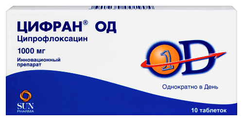 Цифран од 1 гр 10 шт. таблетки пролонгированные покрытые пленочной оболочкой
