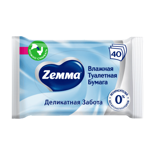 Zemma влажная туалетная бумага деликатная забота 40 шт.
