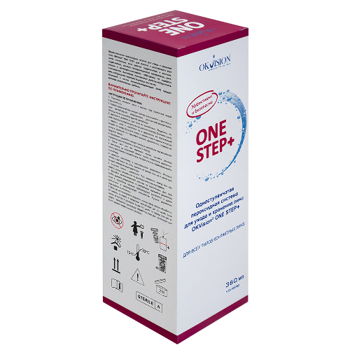 OKVision One Step+ Single Pack Пероксидный раствор для ухода и хранения линз, одноступенчатая, 360 мл + контейнер