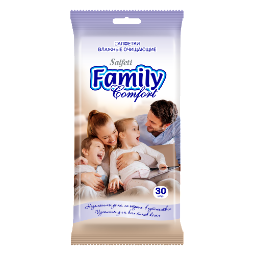 Salfeti family салфетки влажные очищающие 30 шт.
