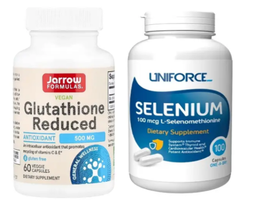 Набор Детокс и Anti-age: Jarrow formulas глутатион редьюсд 500 мг 60 шт.+ Uniforce селен 100 мкг 100 шт.