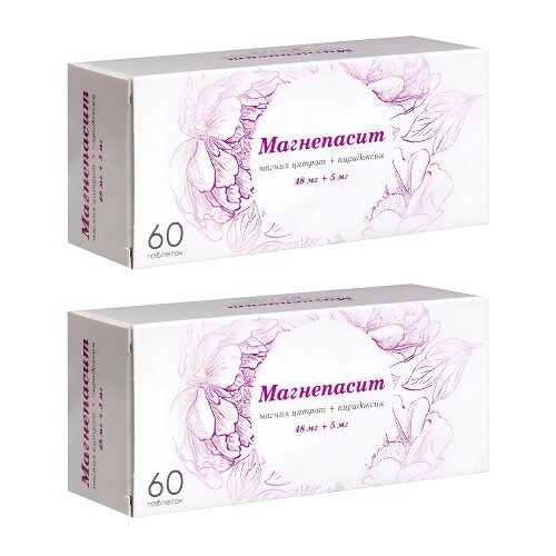 Набор со скидкой за 2 упаковки Магнепасит 48 мг + 5 мг 60 шт