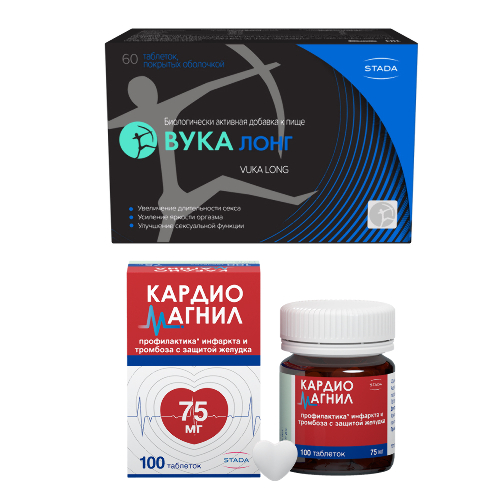 Набор Кардиомагнил 75 мг №100 + Вука Лонг №60 со скидкой