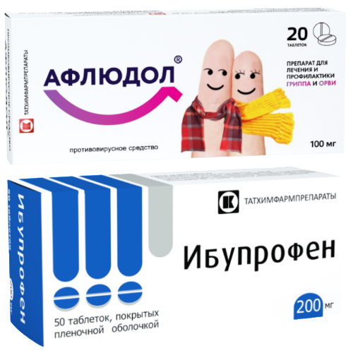 Набор Афлюдол 100 мг №20 таб + Ибупрофен 200 мг №50 таб