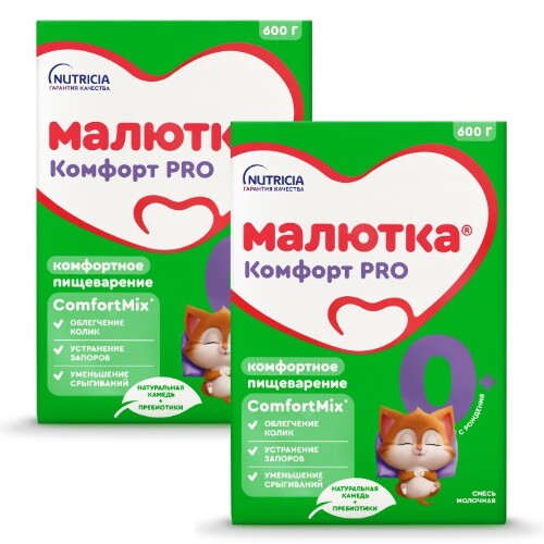 Набор для детей-детская смесь 2 уп МАЛЮТКА PRO КОМФОРТ 600 г