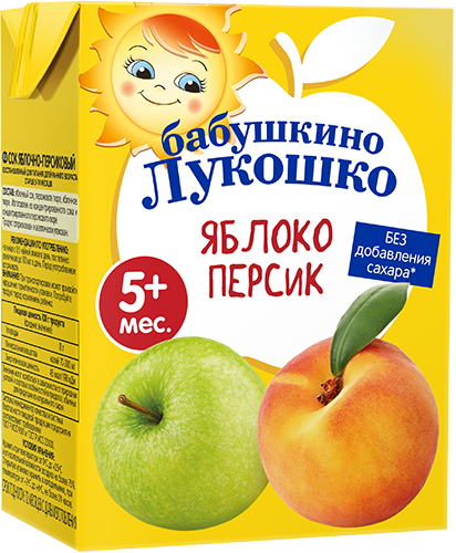 Купить Бабушкино лукошко сок яблочно-персиковый для питания детей раннего возраста 200 мл цена