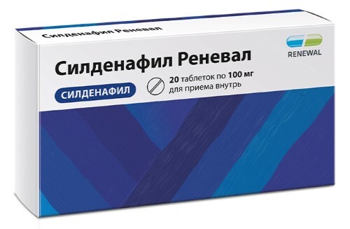 Силденафил реневал 100 мг 20 шт. таблетки, покрытые пленочной оболочкой