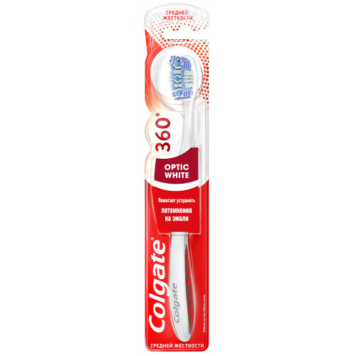 Colgate 360 optic white зубная щетка/средняя