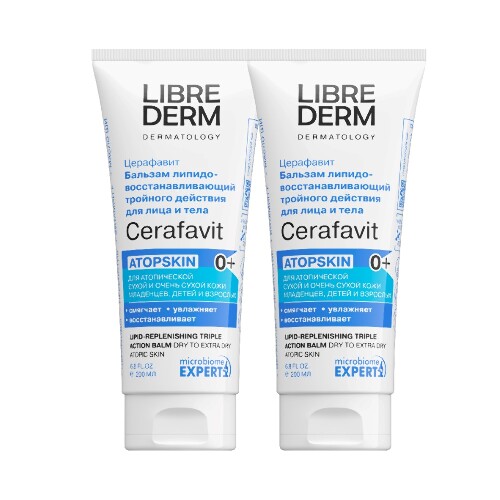 Набор 1+1 Librederm Церафавит бальзам для лица и тела с церамидами и пребиотиком 200мл