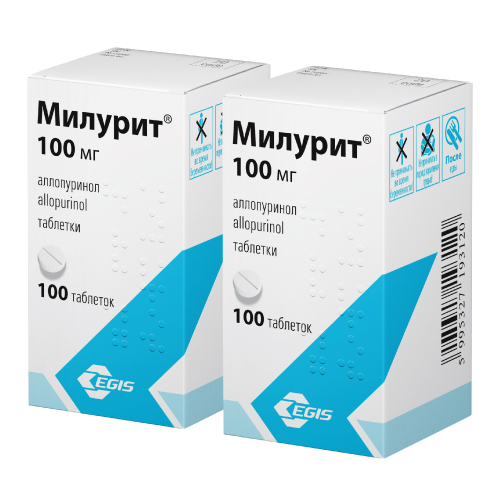 Набор из двух упаковок МИЛУРИТ 100 МГ N100 ТАБЛ по специальной цене