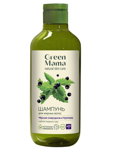 Купить Green mama формула тайги шампунь для жирных волос черная смородина и крапива 400 мл цена