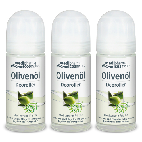 Набор из 3-х уп MEDIPHARMA COSMETICS OLIVENOL ДЕЗОДОРАНТ РОЛИКОВЫЙ СРЕДИЗЕМНОМОРСКАЯ СВЕЖЕСТЬ 50МЛ со скидкой