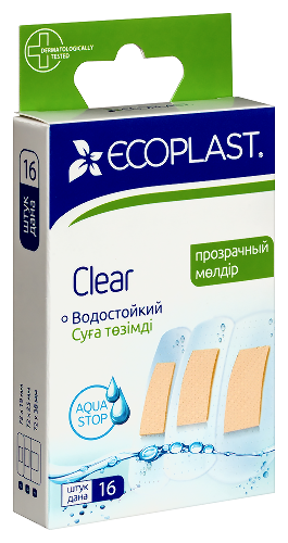 ECOPLAST НАБОР ПЛАСТЫРЕЙ МЕД ПОЛИМЕР CLEAR N16