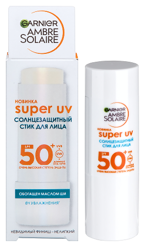 Ambre solaire стик для лица солнцезащитный super uv spf50+ 9 мл