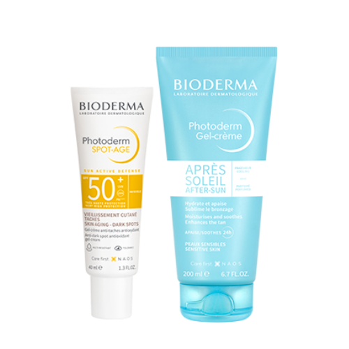 Набор Bioderma Photoderm крем против пигментации и морщин SPF 50+ 40мл + Bioderma Photoderm гель-крем после солнца 200мл
